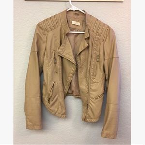 Faux leather tan jacket